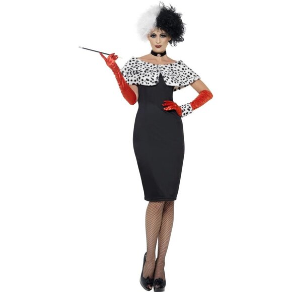 Women Smiffy's Evil Madame Cruella Deville Halloween Costume Wig Size M 10/12 - Picture 3 of 3